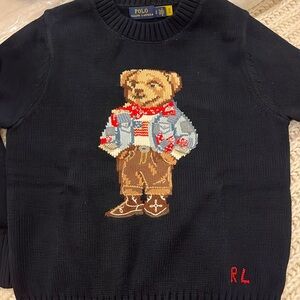 Ralph Lauren navy teddy bear sweater, size small